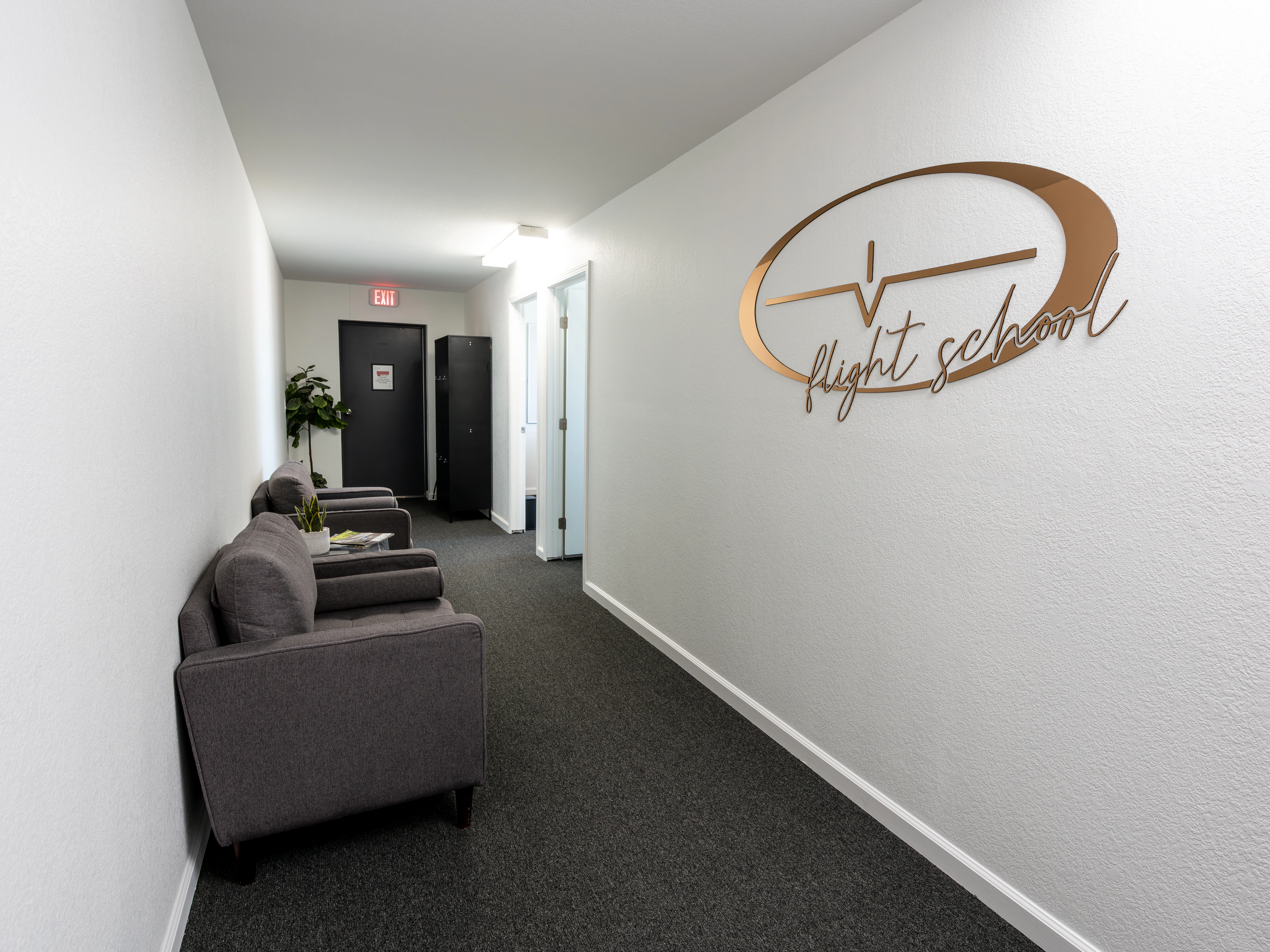 Fully equipped waiting room at MH Aviation at Lancaster, California